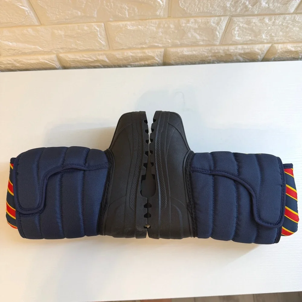 Polo Ralph Lauren Snow Boots Kids 9 Navy Blue Excellent Quilted Duck Boots